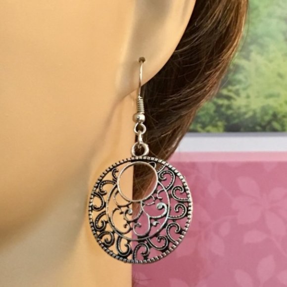 Boho Round Earrings - Picture 2 of 3